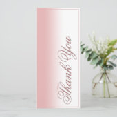 Carte de remerciement avec dégradé rose, écriture (Debout devant)