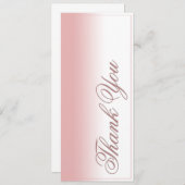 Carte de remerciement avec dégradé rose, écriture (Devant / Derrière)