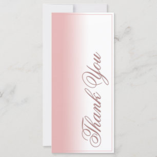 Carte de remerciement avec dégradé rose, écriture