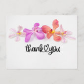 Carte de remerciement avec fleurs d'orchidée sur f (Devant)