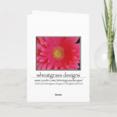 Carte de remerciement avec gerbera rose (Dos)