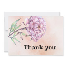 Carte de remerciement avec hortensia