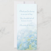 Carte de remerciement avec hortensia pour photo de (Dos)