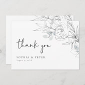 Carte de remerciement avec illustration botanique (Devant / Derrière)