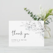 Carte de remerciement avec illustration botanique (Debout devant)