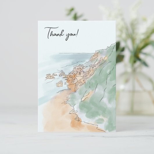 Carte de remerciement avec Los Angeles. Malibu (Debout devant)