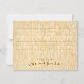 Carte de remerciement avec motif de bois et cœur (Dos)