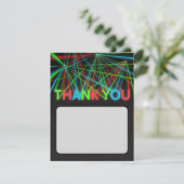 Carte de remerciement avec mots néon factices (Debout devant)