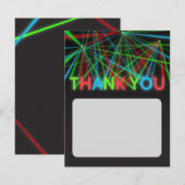 Carte de remerciement avec mots néon faux (Devant / Derrière)