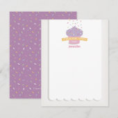 Carte de remerciement avec paillettes pour Cupcake (Devant / Derrière)