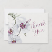 Carte de remerciement avec peinture d'orchidées bl (Devant)