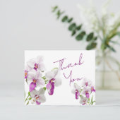Carte de remerciement avec peinture d'orchidées bl (Debout devant)