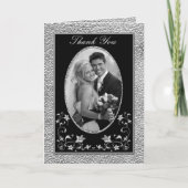 Carte de remerciement avec photo à motif floral no (Devant)