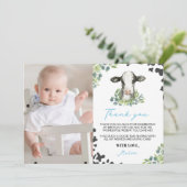 Carte de remerciement avec photo pour l'anniversai (Debout devant)