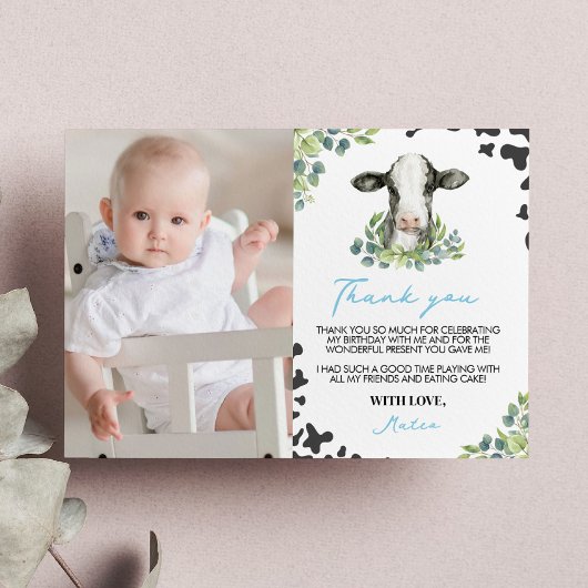 Carte de remerciement avec photo pour l'anniversai