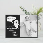 Carte de remerciement avec photo sur le thème de m (Debout devant)