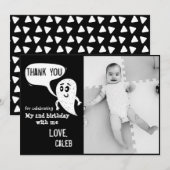 Carte de remerciement avec photo sur le thème de m (Devant / Derrière)