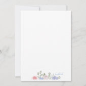 Carte de remerciement avec roses et hortensias (Dos)