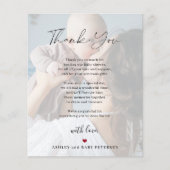 Carte de remerciement avec script pour 4 photos de (Devant)