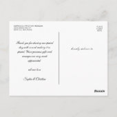 Carte de remerciement avec texte de mariage romant (Dos)