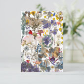 Carte de remerciement avec un collage de fleurs (b (Debout devant)