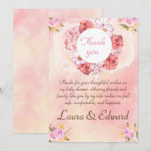 Carte de remerciement baby shower (Devant / Derrière)