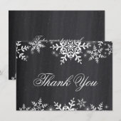 Carte de remerciement Baby Shower Flocons d'hiver (Devant / Derrière)