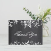 Carte de remerciement Baby Shower Flocons d'hiver (Debout devant)