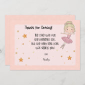 Carte de remerciement Ballerine Lumineuse (Devant / Derrière)