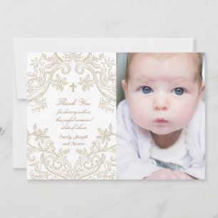 carte de remerciement baptême bébé garçon crête be