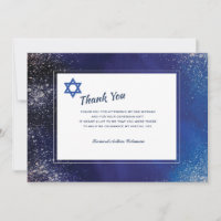 Carte de remerciement Bar Mitzvah Nuit Stellaire