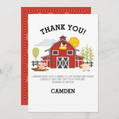 Carte de remerciement Barnyard Bash (Devant / Derrière)