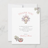 Carte de remerciement Bébé Fille Petit Dindon d'Au (Devant)