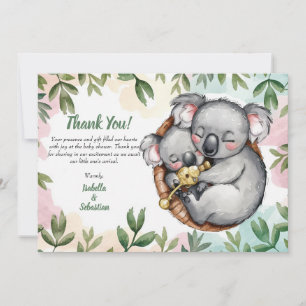 Carte de remerciement Bébé koala mignon et maman k