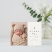 Carte de remerciement bébé mignon pour cadeaux (Debout devant)