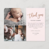 Carte de remerciement bébé photo Budget Script 3 (Devant)