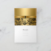 Carte de remerciement Black Gold Damask (Intérieur)