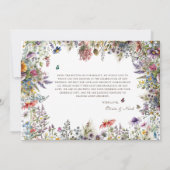 Carte de remerciement blanche jardin de fleurs sau (Dos)