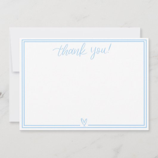 Carte de remerciement (bleu bébé) (Devant)