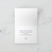 Carte de remerciement bleu clair rayée nautique (Intérieur)