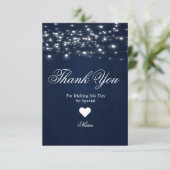 Carte de remerciement bleu marine (Debout devant)