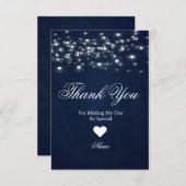 Carte de remerciement bleu marine (Devant / Derrière)