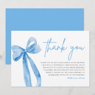 Carte de remerciement Bleu Poussiéreux Elle se mar