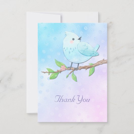 Carte de remerciement Blue Bird (Devant)