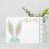 Carte de remerciement Blue Bunny Rabbit (Debout devant)