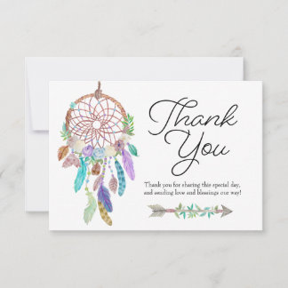 Carte de remerciement Boho Dreamcatcher Dusky