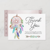 Carte de remerciement Boho Dreamcatcher Dusky (Devant / Derrière)