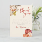 Carte de remerciement Boho Pumpkin automne bébé (Debout devant)