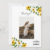 Carte de remerciement Boho Sunflower Patch (Devant)