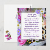 Carte de remerciement Bouquet printanier ami chrét (Devant / Derrière)